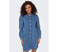 Jeanskleid ONLY "ONLALMA L/S DRESS DNM CRO", Damen, Gr. XL, N-Gr, blau (medium blau denim), Denim/Jeans, Obermaterial: 98% Baumwolle, 2% Elasthan, unifarben, regular fit, Kleider Jeanskleid (83247847-