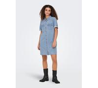 Only Körpernahes Jeanskleid aus Baumwoll-Viskose-Mix Modell 'LISA' in Jeansblau Melange, Größe M