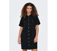 Jeanskleid ONLY "ONLLISA - Denimkleid mit Knopfleiste und Brusttaschen", Damen, Gr. XS, N-Gr, schwarz (washed schwarz), Denim/Jeans, Obermaterial: 90% Baumwolle, 10% Viskose, unifarben, kniefrei, mit