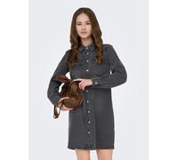 Jeanskleid ONLY "ONLLISA L/S DNM DRESS GUA NOOS", Damen, Gr. L, N-Gr, schwarz (washed schwarz), Denim/Jeans, Obermaterial: 90% Baumwolle, 10% Viskose, unifarben, Kleider (61052602-L) washed schwarz