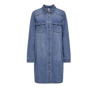 Jeanskleid ONLY "ONLLISA L/S DNM DRESS GUA NOOS", Damen, Gr. M, N-Gr, blau (medium blau denim), Denim/Jeans, Obermaterial: 90% Baumwolle, 10% Viskose, unifarben, Kleider (60288256-M) medium blau denim
