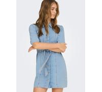 Jeanskleid ONLY "ONLVIBBE SS BELT DNM DRESS AKM", Damen, Gr. M, N-Gr, light blau denim, Denim/Jeans, Obermaterial: 98% Baumwolle, 2% Elasthan, unifarben, regular fit kurz, Kleider, Baumwollmischung, r