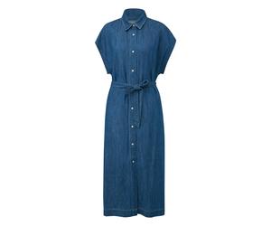 Jeanskleid S.OLIVER, Damen, Gr. 38, N-Gr, blau, Denim/Jeans, Obermaterial: 100% Baumwolle, unifarben, relaxed fit lang, Kleider, mit Textil Gürtel (62685948-38) blau