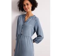 Jeanskleid STREET ONE, Damen, Gr. 40, N-Gr, light blau soft wash, Jersey, Obermaterial: 100% Lyocell, figurumspielend kniefrei, V-Ausschnitt, Kleider, weich fallende, vorgewaschene Optik, dekorative K