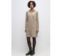 Jeanskleid STREET ONE, Damen, Gr. 46, EURO-Größen, morning beige, Cord, 98% Baumwolle, 2% Elasthan, unifarben, normal knielang, V-Ausschnitt, abgesteppt, Kleider, mit Zipper-Detail (49398956-46) morni