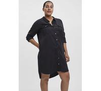 VERO MODA CURVE Damen Vmsila Short Dress Mix Ga Curve Noos Jeanskleid, Schwarz, 44 Große Größen EU