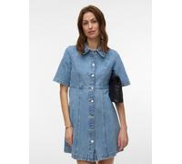 Jeanskleid VERO MODA "VMDAISY 2/4 SHORT DENIM DRESS NOOS", Damen, Gr. M, N-Gr, light blau denim, Denim/Jeans, Obermaterial: 100% Baumwolle, unifarben, kurz, Kleider, Baumwolle (92020563-M) light blau 