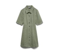 Jeanskleid VERO MODA "VMDAISY 2/4 SHORT DENIM DRESS NOOS", Damen, Gr. S, N-Gr, laurel wreath detail:washed, Denim/Jeans, Obermaterial: 100% Baumwolle, unifarben, kurz, Kleider, Baumwolle (68178326-S)