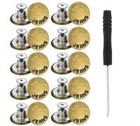 Jeansknöpfe aus Metall, 17 mm, zum Aufschrauben, Ersatz-Set für Hosen, Jacken, Taschen, Lederhandwerk mit Schraubendreher, Kupfer, Silber, verstellbarer Taillenverschluss, Reparatur-Set, Heimwerken