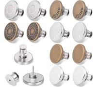Jeansknopf ohne Nähen, 12 Stücke 17mm Verstellbarer Ersatz-Knopf Hosen Enger Machen, DIY Druckknöpfe Ohne Nähen für Jeansreparatur & Größenanpassung