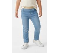 Jeansleggings NAME IT "NMFSALLI SLIM SWE JEANS 1190-BO NOOS", Mädchen, Gr. 92, N-Gr, light blau denim, Sweatware, Obermaterial: 95% Baumwolle, 5% Elasthan, kontrastfarbene Details, leichte Abriebeffek