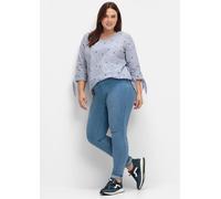 Jeansjeggings SHEEGO "Große Größen", Damen, Gr. 88, Langgrößen, blau (blau denim), Obermaterial: 37% Viskose, 34% Baumwolle, 27% Polyester, 2% Elasthan, unifarben, casual, lang, Jeans, Power-Stretch-Q