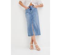 Jeansrock BONPRIX, Damen, Gr. 38, blau (blau denim), Denim/Jeans, Obermaterial: 99% Baumwolle, 1% Elasthan, Abriebeffekte, unifarben, regular fit ca. Mitte Wade, Röcke Jeansrock, regular fit, mit Gehs