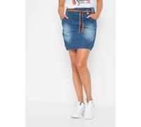 Jeansrock BONPRIX, Damen, Gr. 38, blau denim, Denim/Jeans, Accessoire: 50% Polyamid, 50% Polyurethan. Obermaterial: 98% Baumwolle, 2% Elasthan, Ballonform Po-bedeckend, Röcke Jeansrock, Inklusive schm