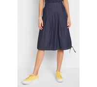 Jeansrock BONPRIX, Damen, Gr. 46, dunkelblau denim, Denim/Jeans, Obermaterial: 98% Baumwolle, 2% Elasthan, unifarben, Ballonform kniebedeckend, Röcke Jeansrock, hinten mit elastischem Bund, in Ballonf