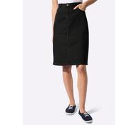 Jeansrock CASUAL LOOKS, Damen, Gr. 48, schwarz, denim, 99% Baumwolle, 1% Elasthan, unifarben, kurz, Röcke Jeansrock (89196409-48) schwarz, denim