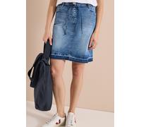 Jeansrock CECIL, Damen, Gr. 34, authentic used wash, Jeans, 78% Baumwolle, 20% Polyester, 2% Elasthan, unifarben, comfort fit knielang, Röcke Jeansrock (99028047-34) authentic used wash