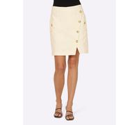 Jeansrock HEINE, Damen, Gr. 36, beige (champagner), 97% Baumwolle, 3% Elasthan, unifarben, kurz, Röcke Jeansrock (63692658-36) champagner