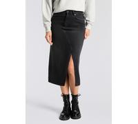 Jeansrock HUGO BLUE "Goja", Damen, Gr. L, schwarz 003, Denim/Jeans, Obermaterial: 99% Baumwolle, 1% Elasthan, unifarben, regular fit ca. Mitte Wade, Röcke Jeansrock, in Midi-Länge, mit asymmetrischem 