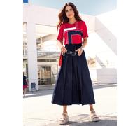 Jeansrock INSPIRATIONEN, Damen, Gr. 44, blau (dunkelblau), 81% Baumwolle, 17% Polyester, 2% Elasthan, unifarben, lang, Röcke Jeansrock (78659927-44) dunkelblau