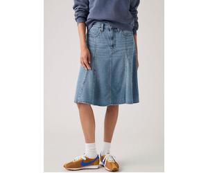 Jeansrock LEVI'S "GODET KNEE LENGTH SKIRT", Damen, Gr. 27, good grades tencel skirt, Denim/Jeans, Obermaterial: 55% Baumwolle, 45% Lyocell, unifarben, normal kniefrei, Röcke Jeansrock, Midirock mit Fa