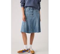 Jeansrock LEVI'S "GODET KNEE LENGTH SKIRT", Damen, Gr. 30, good grades tencel skirt, Denim/Jeans, Obermaterial: 55% Baumwolle, 45% Lyocell, unifarben, normal kniefrei, Röcke Jeansrock, Midirock mit Fa