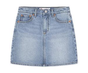 Jeansrock LEVI'S KIDS "LVG ICON SKIRT", Mädchen, Gr. 8 (128), coastal drift, Denim/Jeans, Obermaterial: 99% Baumwolle, 1% Elasthan, normal normal, Röcke Jeansrock, mit einstellbarer Weite, for Girls (