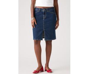 Jeansrock LEVI'S "LOW MIDI SKIRT ME", Damen, Gr. 28, longer days no dp, Denim/Jeans, Obermaterial: 98% Baumwolle, 2% Elasthan, normal knielang, Röcke Jeansrock, mit Schlitz für mehr Bewegungsfreiheit