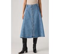 Jeansrock LEVI'S "YOKED WESTERN SKIRT", Damen, Gr. 29, blau (inner adventurer stone), Web, Obermaterial: 100% Baumwolle, normal kniebedeckend, Röcke Jeansrock (67192216-29) inner adventurer stone