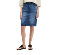 Jeansrock MARC O'POLO "aus Organic Cotton-Stretch", Damen, Gr. S, medium blau, Obermaterial: 92% Baumwolle, 6% Elastomultiester, 2% Elasthan, unifarben, normal wadenlang, Röcke Jeansrock (71372454-S)