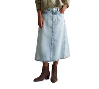 Jeansrock MARC O'POLO DENIM "aus Denim mit europäischen Brennnesselfasern", Damen, Gr. S, light blau, Obermaterial: 89% Baumwolle, 11% Brennnesselfaser, unifarben, ausgestellt wadenlang, Röcke Jeansro