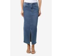 Jeansrock NOISY MAY "NMKATH NW SLIT MIDI SKIRT VI477MB NOOS", Damen, Gr. XS (34), blau (medium blau denim), Denim/Jeans, Obermaterial: 99% Baumwolle, 1% Elasthan, unifarben, wadenlang, Röcke Jeansrock