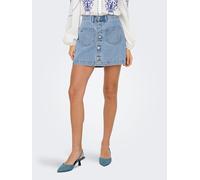 Jeansrock ONLY "ONLAMAZING HW SKIRT TAI DNM NOOS", Damen, Gr. XS (34), blau (light blau denim), Denim/Jeans, Obermaterial: 100% Baumwolle, unifarben, kurz, Röcke (93133234-XS) light blau denim
