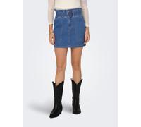 Jeansrock ONLY "ONLMILLIE HW MINI CARGO PB DNM SKIRT BJ", Damen, Gr. XS (34), blau (medium blau denim), Denim/Jeans, Obermaterial: 100% Baumwolle, unifarben, extrakurz, Röcke Jeansrock (98803205-XS)