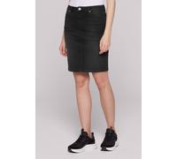 Jeansrock SOCCX, Damen, Gr. S, schwarz, Material: 63% Baumwolle, 25% Polyester, 10% Viskose, 2% Elasthan, Zusatz: Enthält nichttextile Teile tierischen Ursprungs (Badge), used, slim fit, Röcke Jeansro