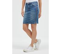 Jeansrock SOCCX, Damen, Gr. XL, blau, Denim/Jeans, Material: 63% Baumwolle, 25% Polyester, 10% Viskose, 2% Elasthan, bestickt, regular fit, Röcke Jeansrock, mit Gehschlitz (48902607-XL) blau