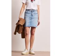 Jeansrock STREET ONE, Damen, Gr. 42, bleach random washed, Jeans, Obermaterial: 89% Baumwolle, 8% Polyester, 3% Elasthan; Gürtel: 89% Baumwolle, 8% Polyester, 3% Elasthan, unifarben, comfort fit kniel