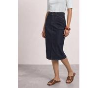 Jeansrock STREET ONE, Damen, Gr. 44, blau (rinse soft washed), Jeans, Obermaterial: 72% Baumwolle, 27% Polyester, 1% Elasthan. Gürtel: 72% Baumwolle, 27% Polyester, 1% Elasthan, unifarben, regular fit