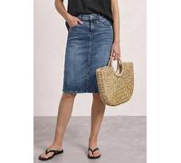 Jeansrock STREET ONE, Damen, Gr. 46, blau (medium blau random washed), Jeans, 82% Baumwolle, 16% Polyester, 2% Elasthan, unifarben, comfort fit normal, Röcke Jeansrock, High Waist (52318515-46) medium