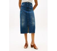 Jeansrock TOMMY HILFIGER "DNM NATE MIDI STRAIGHT SKIRT HW", Damen, Gr. 44, nate, Denim/Jeans, Obermaterial: 100% Baumwolle, unifarben, straight fit wadenlang, Röcke Jeansrock, mit hohem Bund (11921517