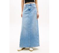 Jeansrock TOMMY JEANS "CLAIRE MAXI SKIRT BJ8131", Damen, Gr. L (40), denim medium, Denim/Jeans, Obermaterial: 81% Baumwolle, 18% Lyocell, 1% Elasthan, unifarben, regular fit lang, Röcke Jeansrock, mit