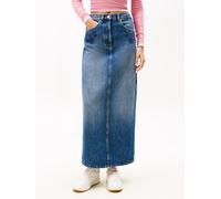 Jeansrock TOMMY JEANS "LAYLA MAXI SKIRT CBF DI2057", Damen, Gr. 26, blau (denim schwarz), Denim/Jeans, Obermaterial: 100% Baumwolle, unifarben, lang, Röcke Jeansrock, mit Stickerei (55038522-26)