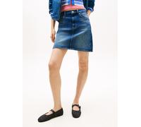 Jeansrock TOMMY JEANS "MOM UH SKIRT BJ8155", Damen, Gr. S (36), denim schwarz, Denim/Jeans, Obermaterial: 99% Baumwolle, 1% Elasthan, unifarben, straight fit mini, Röcke Jeansrock, mit hohem Bund, Min