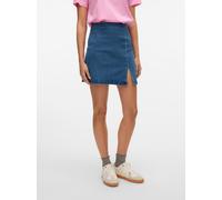 Jeansrock VERO MODA "VMNELLY HR SHORT SKIRT DNM MIX NOOS", Damen, Gr. M (38), blau (medium blau denim), Denim/Jeans, Obermaterial: 70% Baumwolle, 29% Polyester, 1% Elasthan, unifarben, regular fit kni