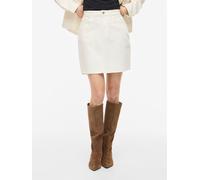 Jeansrock VILA "VIKAJA JAF LBD DENIM SKIRT- NOOS", Damen, Gr. 36, cloud dancer, Denim/Jeans, Obermaterial: 99% Baumwolle, 1% Elasthan, unifarben, figurbetont kurz, Röcke Jeansrock (82375358-36) cloud