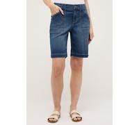 Jeansshorts ANGELS "LIA URBAN", Damen, Gr. 36, N-Gr, mid blau used, Denim/Jeans, Obermaterial: 89% Baumwolle, 8% Polyester, 3% Elasthan, unifarben, loose fit knielang, Jeans Jeansshorts, im Five-Pocke