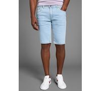Jeansshorts ARIZONA, Herren, Gr. 34, N-Gr, blau (bleached), Denim/Jeans, Obermaterial: 98% Baumwolle, 2% Elasthan, kontrastfarbene Details, Basic, normal kniefrei, Jeans Jeansshorts, gerader Schnitt,