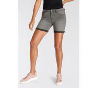 Jeansshorts ARIZONA "Ultra-Stretch", Damen, Gr. 36, N-Gr, grau (grau used), Jeans, Obermaterial: 74% Baumwolle, 24% Polyester, 2% Elasthan, Basic, extraeng kurz, Jeans Jeansshorts, extra eng geschnitt