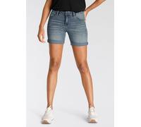Jeansshorts ARIZONA "Ultra-Stretch", Damen, Gr. 48, N-Gr, blau (blau used), Jeans, Obermaterial: 74% Baumwolle, 24% Polyester, 2% Elasthan, Basic, extraeng kurz, Jeans Jeansshorts, extra eng geschnitt