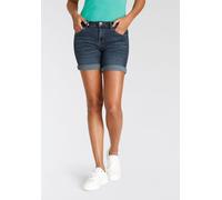 Jeansshorts ARIZONA "Ultra-Stretch", Damen, Gr. 50, N-Gr, blau (dunkelblau us), Jeans, Obermaterial: 74% Baumwolle, 24% Polyester, 2% Elasthan, Basic, extraeng kurz, Jeans Jeansshorts, extra eng gesch
